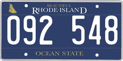 RI license plate 092548