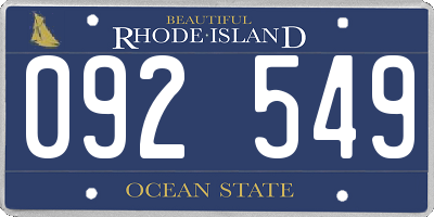 RI license plate 092549
