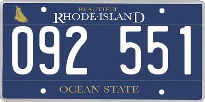 RI license plate 092551