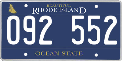 RI license plate 092552