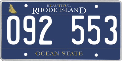 RI license plate 092553