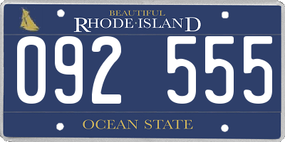 RI license plate 092555