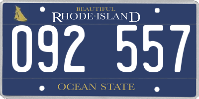 RI license plate 092557
