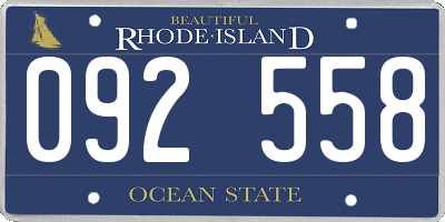 RI license plate 092558
