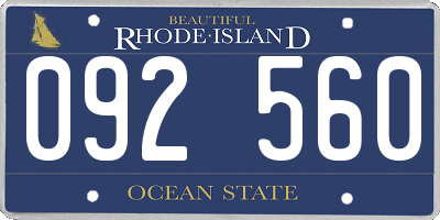 RI license plate 092560