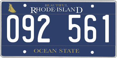 RI license plate 092561