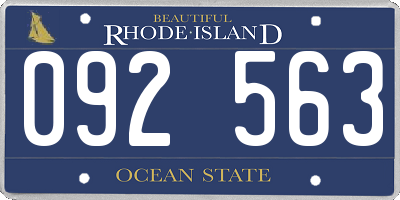 RI license plate 092563