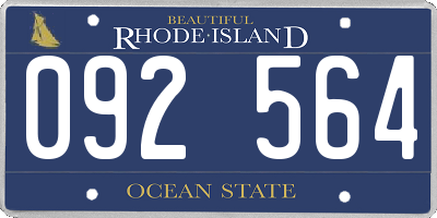 RI license plate 092564
