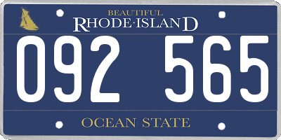 RI license plate 092565