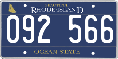 RI license plate 092566