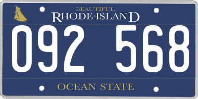 RI license plate 092568