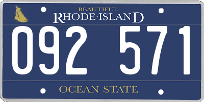 RI license plate 092571