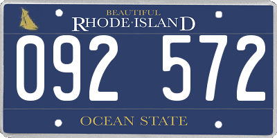 RI license plate 092572