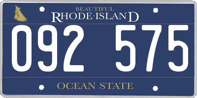 RI license plate 092575