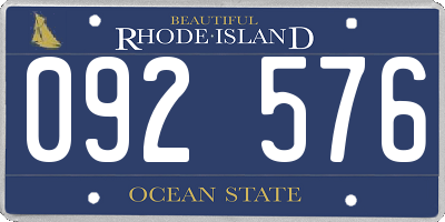 RI license plate 092576