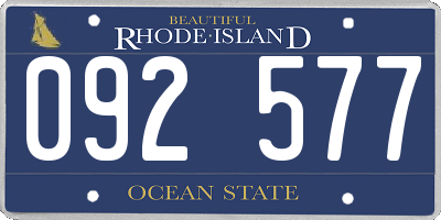 RI license plate 092577