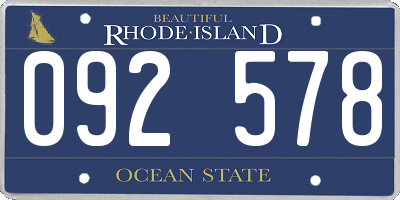 RI license plate 092578