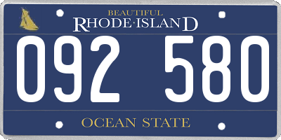 RI license plate 092580