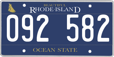 RI license plate 092582