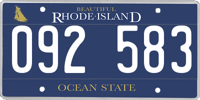 RI license plate 092583