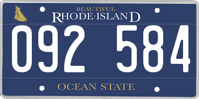 RI license plate 092584