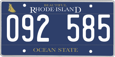 RI license plate 092585