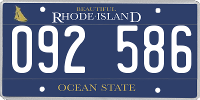 RI license plate 092586