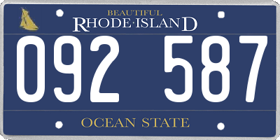 RI license plate 092587