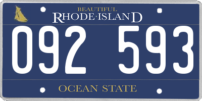 RI license plate 092593