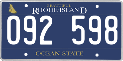 RI license plate 092598