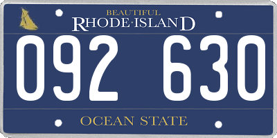 RI license plate 092630