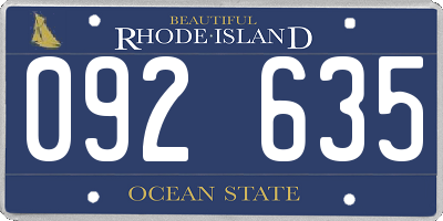 RI license plate 092635