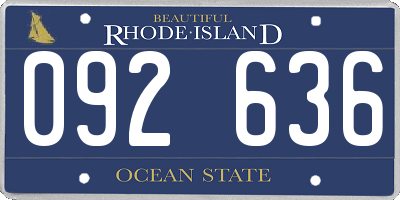 RI license plate 092636