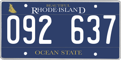 RI license plate 092637