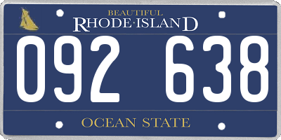 RI license plate 092638