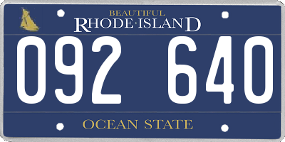 RI license plate 092640