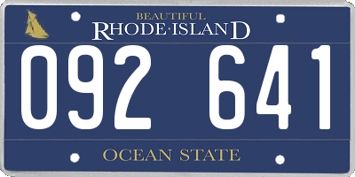RI license plate 092641