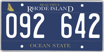 RI license plate 092642