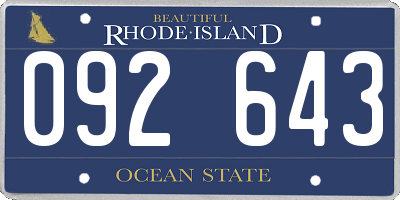 RI license plate 092643