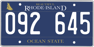 RI license plate 092645