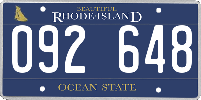 RI license plate 092648