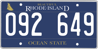 RI license plate 092649