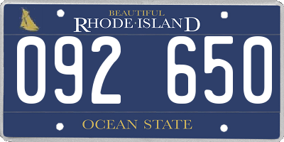 RI license plate 092650