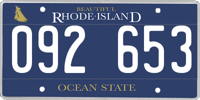RI license plate 092653