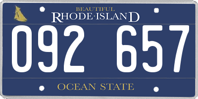 RI license plate 092657