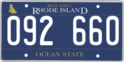 RI license plate 092660