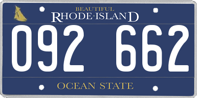 RI license plate 092662