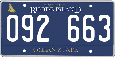 RI license plate 092663