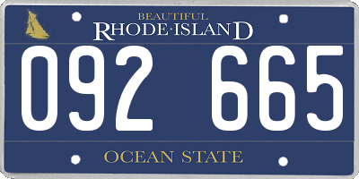 RI license plate 092665
