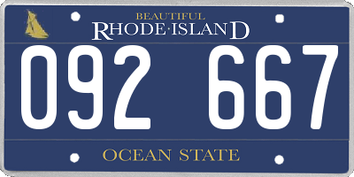 RI license plate 092667